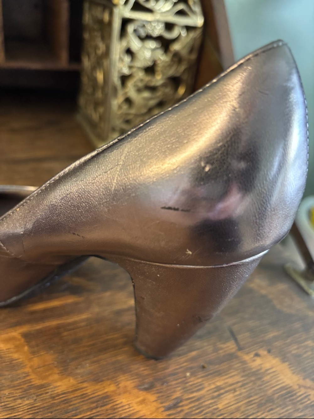 American Rag Metallic Silver Round-Toe Heels - Picture 8 of 10
